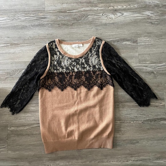 Sandro Lace Wool Cashmere Sweater - Picture 1 of 6
